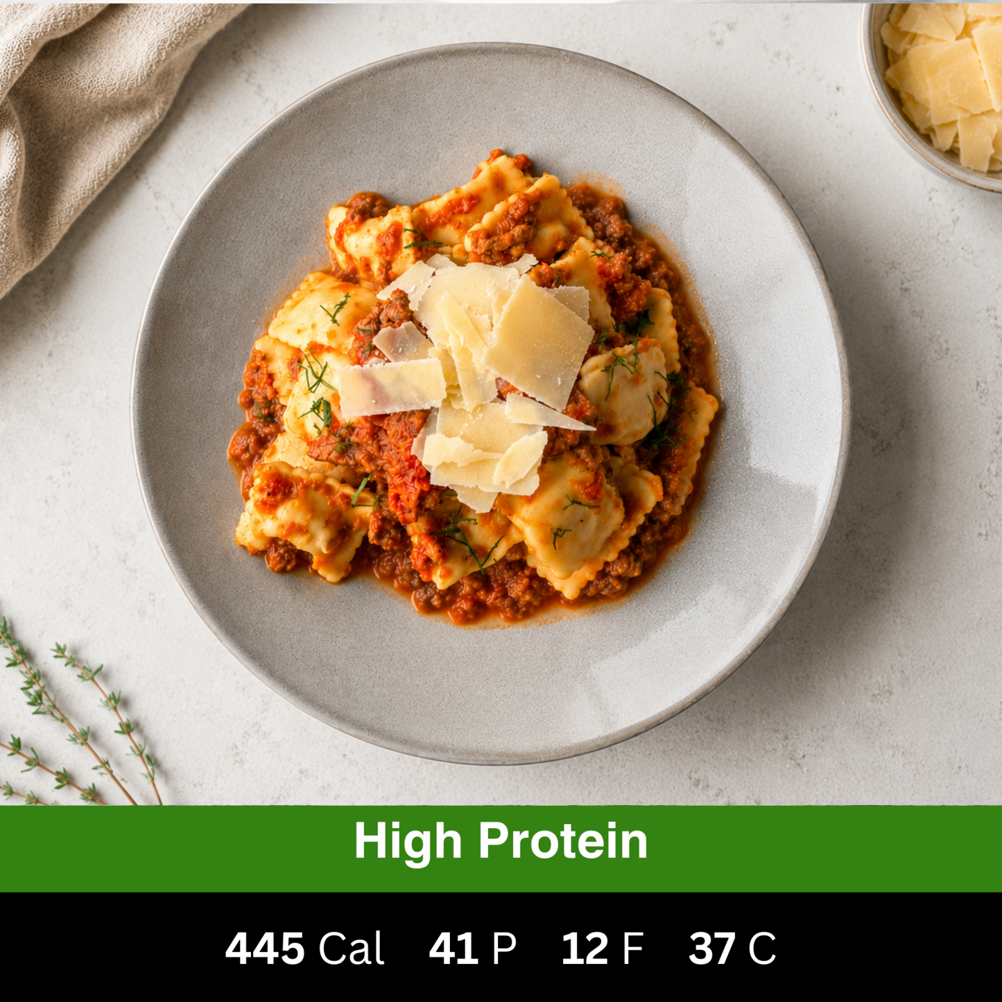 Healthy Beef Ravioli w/Bolognaise